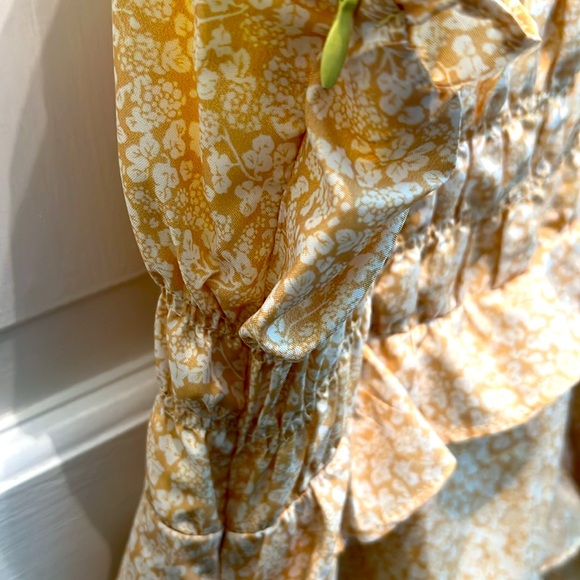 NWOT Polly Yellow and White Sundress - Picture 5 of 6